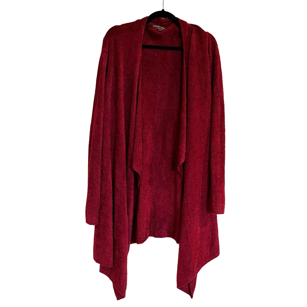 Barefoot Dreams Bamboo Chic Lite Calypso Wrap Open Front Cardigan Red Size L/XL